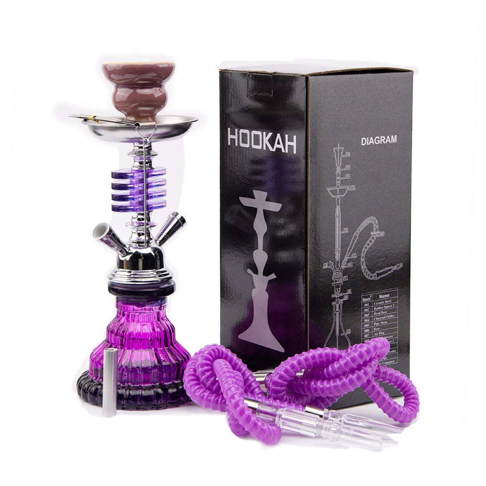 Purple Travel Glass Hookah Pipe Set