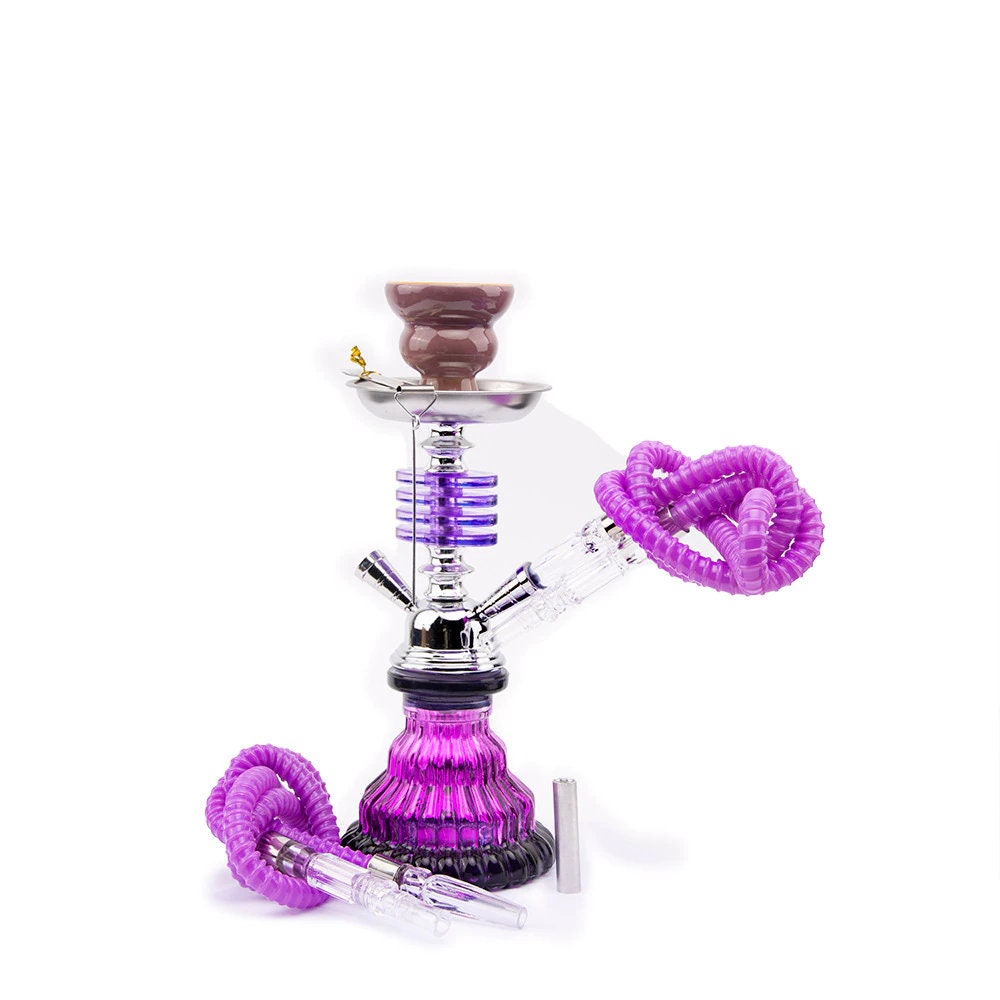 Purple Travel Glass Hookah Pipe Set