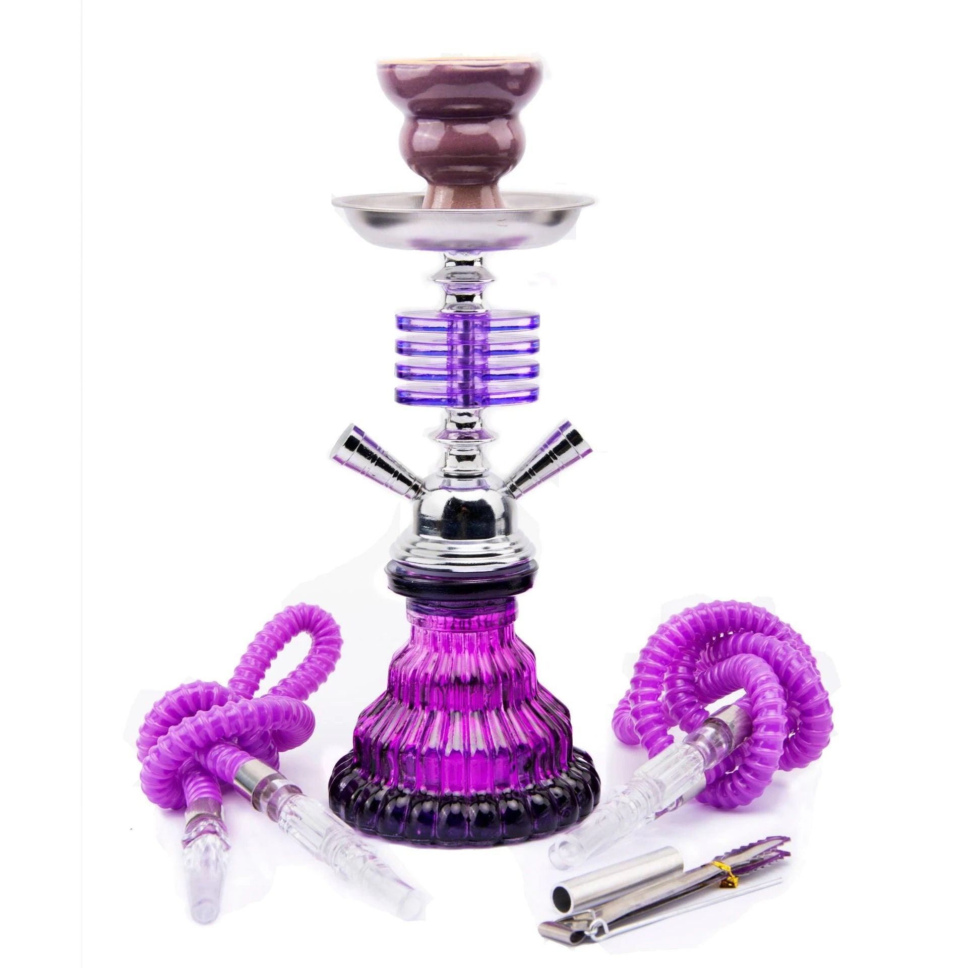 Purple Travel Glass Hookah Pipe Set